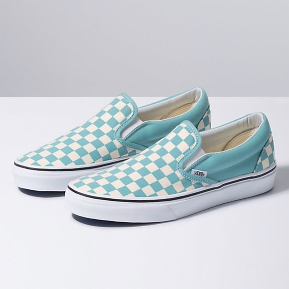 vans light blue slip on